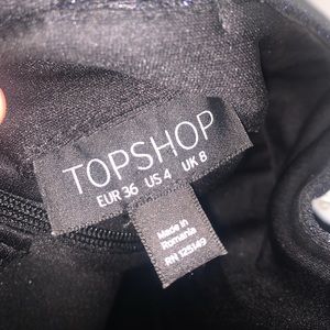 TOPSHOP Black Polyester Dress Blue Sparkly Stitching